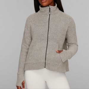 Sweaty Betty Restful Boucle Zip Jacket Women’s Size 8-10 Charcoal Marl NWT Cozy